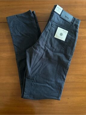 NWT BRAX Cooper Fancy Regular Fit Woo.Look Cotton Pants Charcoal 30x34